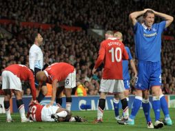Foto de acción del jugador del ManU lesionado. AFP  /