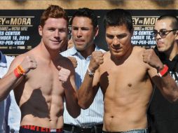 Luego del pesaje de Baldomir, todo quedó listo para el combate de esta noche. AFP  /