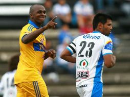 Itmar Batista de Tigres celebra la victoria de su equipo. MEXSPORT  /
