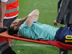 Messi durante la victoria 2-1 del cuadro blaugrana sobre el Atlético de Madrid. AP  /