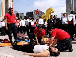 Seis millones de personas participaron en un 'macrosimulacro' realizado hoy en la ciudad de México. EL UNIVERSAL  /