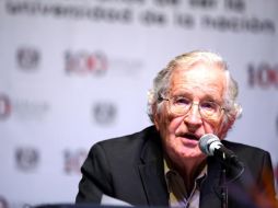 Noam Chomsky, dictó una conferencia magistral en la sala Miguel Covarrubias de la UNAM. NTX  /