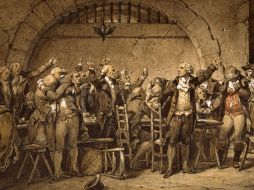 ''Les Girondins'', dibujo de Paul Delaroche, es una de las obras que componen la exposición de dibujos franceses. EFE  /