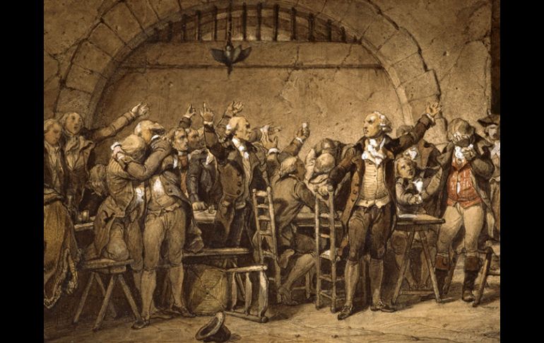 ''Les Girondins'', dibujo de Paul Delaroche, es una de las obras que componen la exposición de dibujos franceses. EFE  /