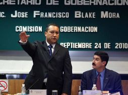El titular de Gobernación, Francisco Blake, acudió ante diputados para responder diversos cuestionamientos en larga comparecencia. NTX  /
