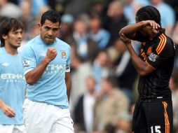 Teves celebra el gol que le dio el triunfo a su equipo. AP  /
