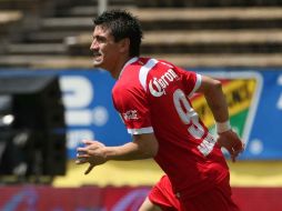 El jugador del Toluca, Mancilla festejando su gol. MEXSPORT  /