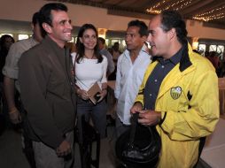 Los líderes opositores Capriles Radonski, María Corina Machado, Wiliam Ojeda y Julio Borges, en Caracas. AFP  /