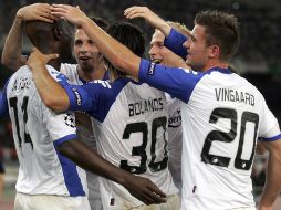 La escuadra de Copenhague festeja su segundo triunfo en la copa. EFE  /