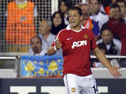 Un gol de Javier 'Chicharito' Hernández dio la victoria al Manchester United en un partido ante el Valencia. EFE  /
