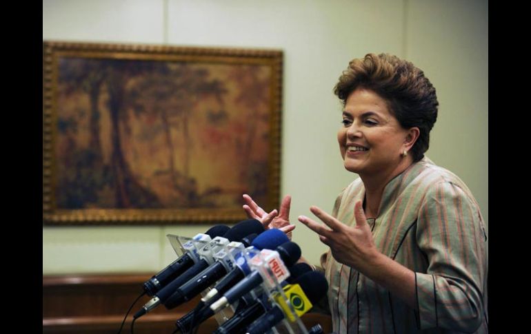 La candidata del Partido de los Trabajadores, Dilma Rousseff, en Río de Janeiro. AFP  /