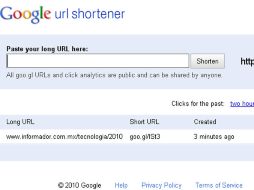 La oferta de Goo.gl incluye un navegador y un código QR autogenerado para cada enlace acortado. ESPECIAL  /