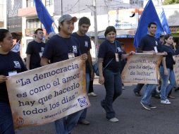 Militantes del Partido Acción Nacional conmemoran el aniversario luctuoso de Manuel Clouthier a 21 años de su fallecimiento. NTX  /