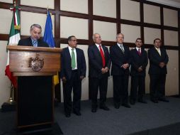 Aspecto del acto de toma de protesta de los nuevos titulares de la Secretaría de Finanzas y la Dirección de Comunicación. E. BARRERA  /