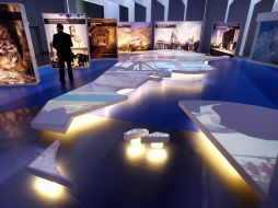 Aspecto del Pabellón de Argentina, que se encuentra instalado en la Feria del Libro de Frankfurt. AP  /