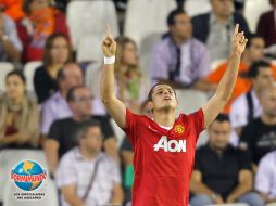 Javier 'Chicharito' Hernández festejando uno de sus goles. MEXSPORT  /