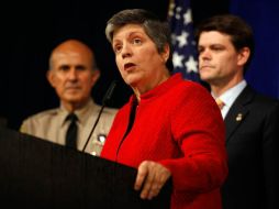 La secretaria de Seguridad Interna de Estados Unidos, Janet Napolitano, durante la conferencia de prensa. AFP  /
