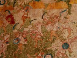 En la imagen se observa uno de los murales del Templo de los Jaguares. EFE  /