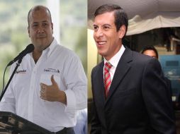 Enrique Alfaro Ramírez (izq), alcalde de Tlajomulco y su homólogo de Tlaquepaque, Miguel Castro Reynoso. EL INFORMADOR  /