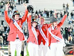 El cuarteto alemán celebra su triunfo en Kentucky. EFE  /