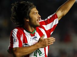 Nicolás Pavlovich festeja su gol que le da la victoria a su equipo. MEXSPORT  /