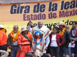 Mientras en Toluca votaban por las alianzas, Andrés Manuel López Obrador estuvo de gira en este municipio. EL UNIVERSAL  /