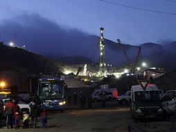 Aspecto del punto en la mina chilena donde están atrapados los trabajadores. AP  /