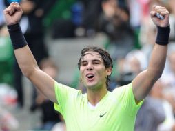 El tenista español Rafael Nadal celebrando su victoria en el torneo de tenis de Tokio. AFP  /