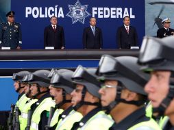 Aspecto de la ceremonia de entrega de reconocimientos al mérito de la Policía Federal. EFE  /