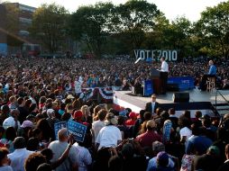 Barack Obama, pidió a sus simpatizantes de Germantown, Filadelfia, el mismo entusiasmo que en 2008. AFP  /