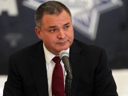 Genaro García Luna, secretario de Seguridad Pública, resalta que los agentes serán reclutados en preparatorias y universidades. NTX  /