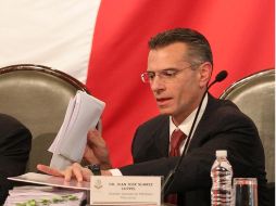 El director general de Pemex, Juan José Suárez Coppel, durante su comparecencia ante comisiones de la Cámara de Diputados. EL UNIVERSAL  /