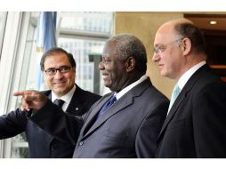 Saint Aimee visitó Argentina y comentó que era necesario tener una reunión de mentes. AFP  /