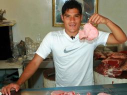 Javier Orozco del equipo de Cruz Azul del futbol mexicano durante una sesión especial. MEXSPORT  /