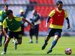 Los jugadores del América se preparan para triunfar en su visita al Puebla. MEXSPORT  /