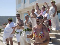 Los actores (i a d.) Jason Acuna, Bam Margera, Chris Pontius, Steve-O y Preston Lacy, durante una escena de la película .EFE  /