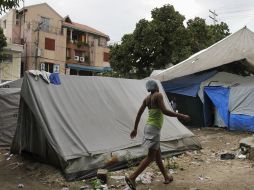Campamentos de refugiados fueron afectados por las lluvias. AP  /