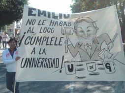 Aspecto de la manifestación de estudiantes de la preparatoria regional de Tala. R. ZAPATA  /