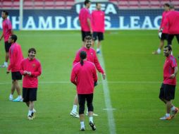 Los jugadores del Barcelona se preparan para su próximo duelo frente a Copenhague. AFP  /