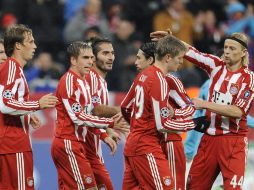 La  escuadra Alemana festeja el triunfo ante el Cluj .EFE  /