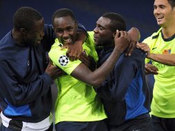 Los jugadores del Basilea de Suiza celebran tras derrotar a la Roma .EFE  /