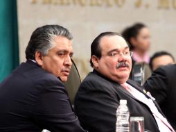 El presidente de la Cámara de Diputados, Jorge Carlos Ramírez Marín y Guadalupe Acosta Naranjo durante sesión ordinaria. EL UNIVERSAL  /