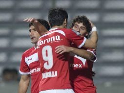Los jugadores del Toluca festejando su victria. EFE  /