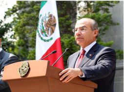 Calderón Hinojosa destacó en su discurso el avance del sector aeronáutico en el país. NTX  /