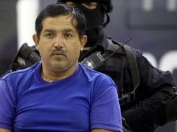 Fernando Contreras Meraz, alias ‘‘El Dorado’’, fue presentado en las instalaciones de la Policía Federal. EL UNIVERSAL  /