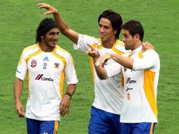 Los jugadores de Tigres se preparan para su próximo duelo ante Pumas. MEXSPORT  /