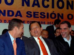 Rafael Moreno Valle, Luis Walton y Gabino Cué, durante la reunión del Consejo Nacional de Convergencia. EL UNIVERSAL  /
