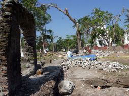 Uno de los patios traseros en las ruinas de la casa del colonizador español Hernán Cortés. EL UNIVERSAL  /