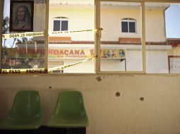 Centro de espera del autolavado donde se registró la masacre. AP  /