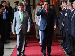 Los mandataios en el Palacio Miraflores en Caracas. AFP  /